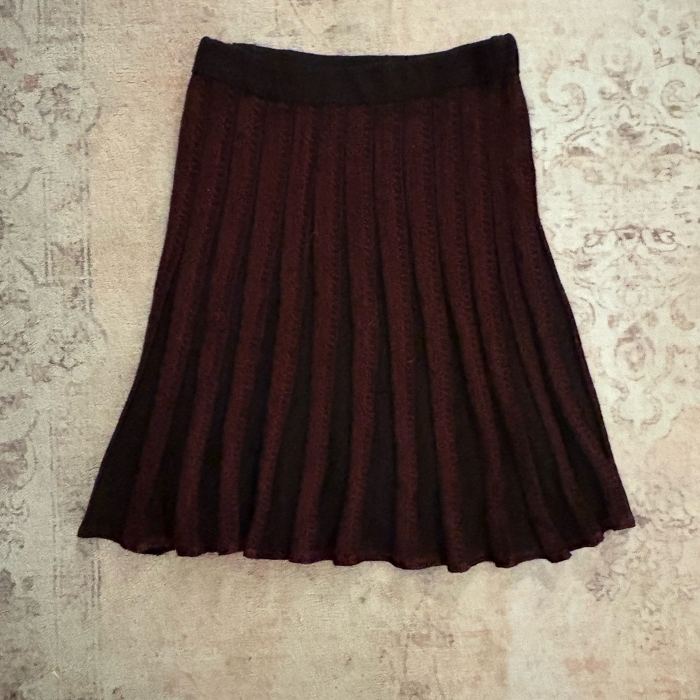 Max Studio Red A-line Pleated Midi Skirt for Work